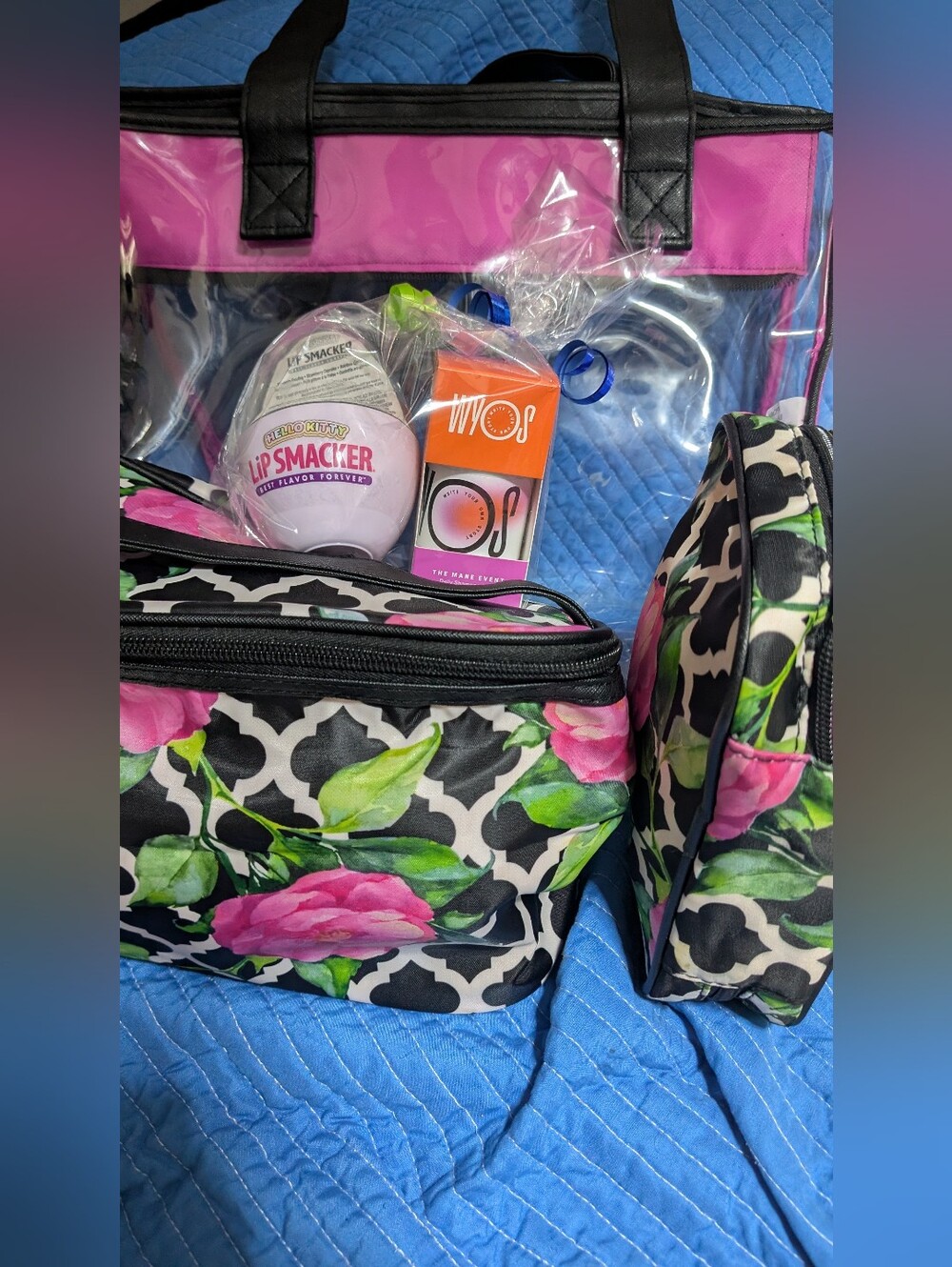Modella Bright Pink Clear Bag Combo